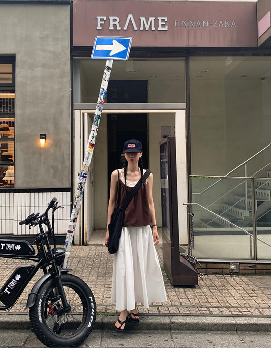 基礎百褶休閒傘裙