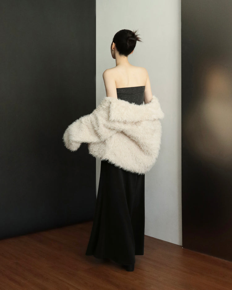 [bypurple.made] cloud maxi skirt-black