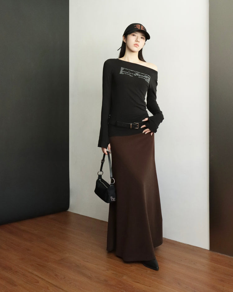 [bypurple.made] cloud maxi skirt-chocolate