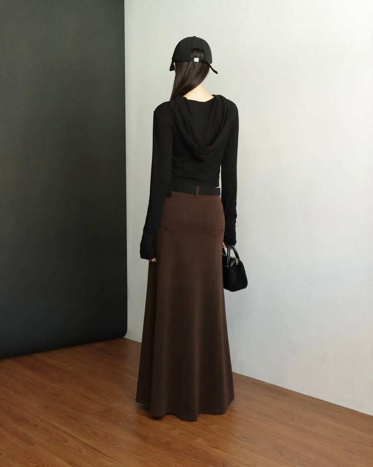 [bypurple.made] cloud maxi skirt-chocolate