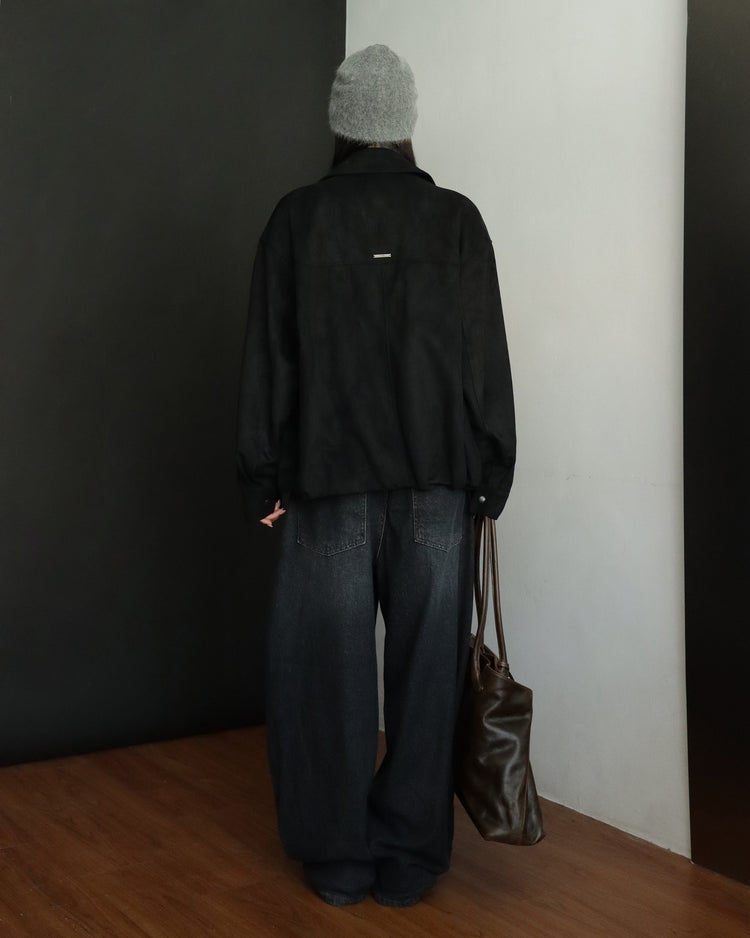 復古側鉚釘細節繭型褲