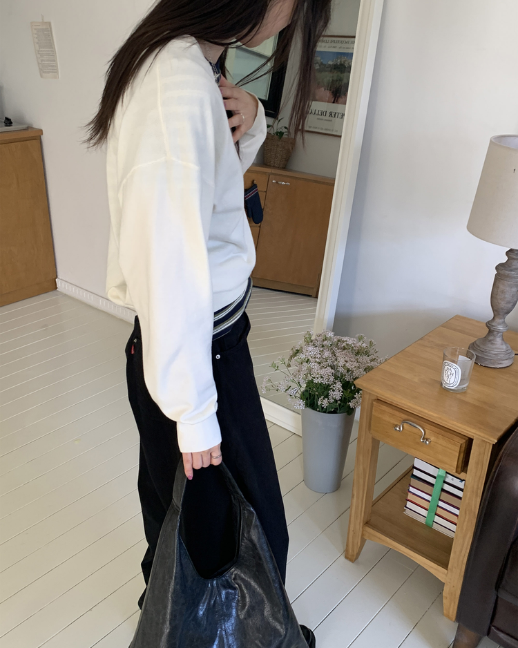 美色條紋休閒短袖T