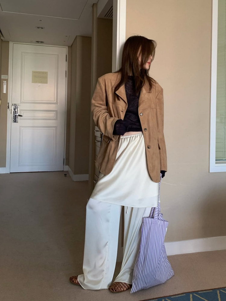 霧光澤紋理短裙