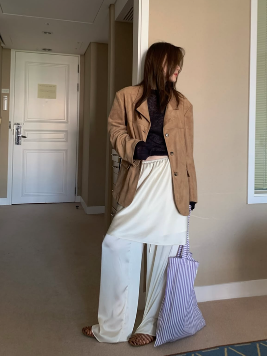 霧光澤紋理直褲