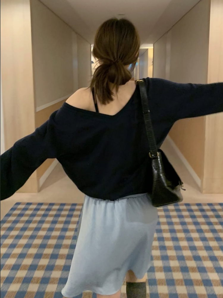 霧光澤紋理短裙