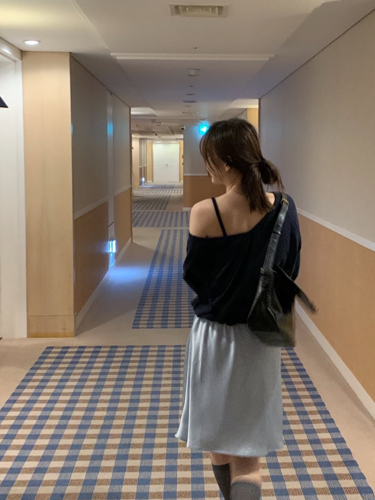 霧光澤紋理短裙