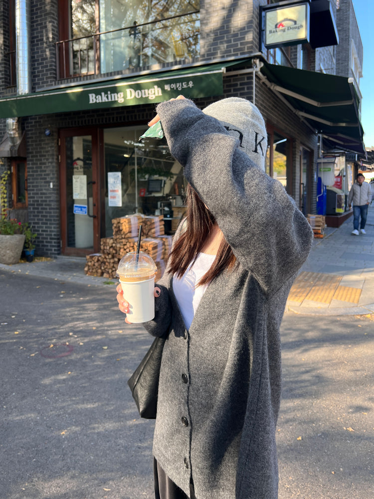 高級ALPACA質感排鈕針織外套