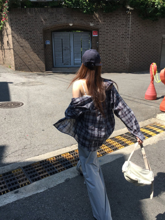 夏日輕薄麻料寬鬆襯衫