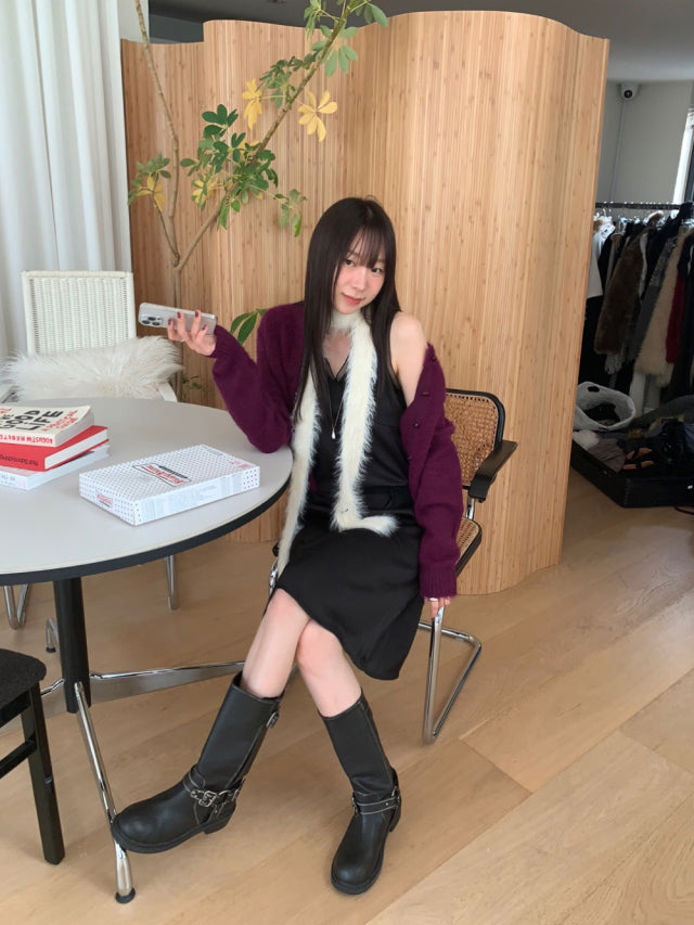 極美雙層透細節綁帶連身裙