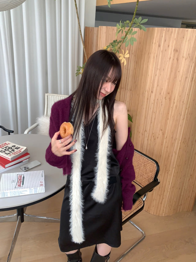 極美雙層透細節綁帶連身裙