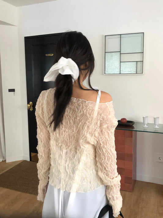 高質刺繡細節方形發圈