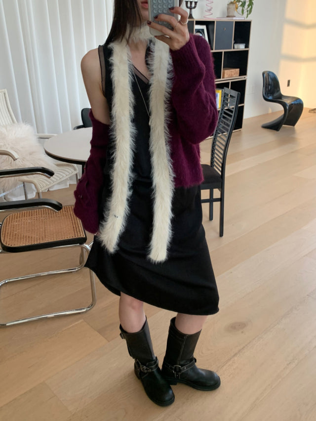 極美雙層透細節綁帶連身裙