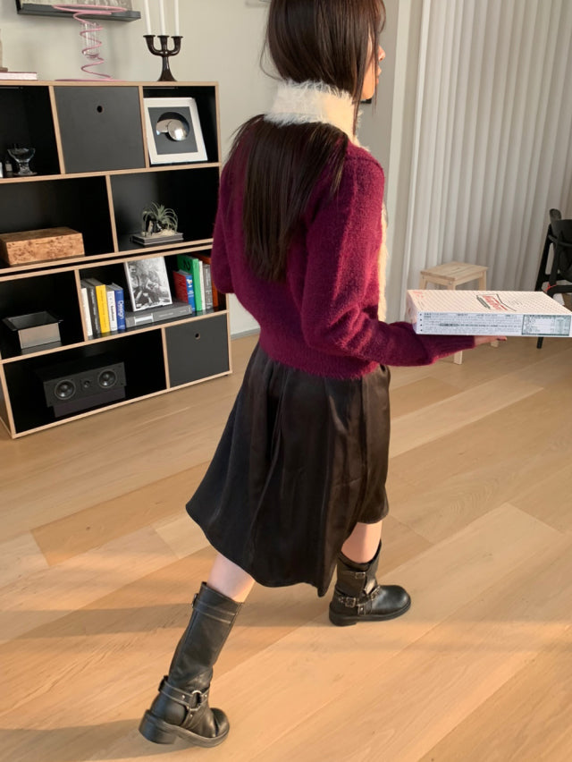 極美雙層透細節綁帶連身裙