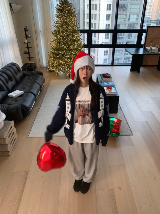 Unisex圖案針織外套