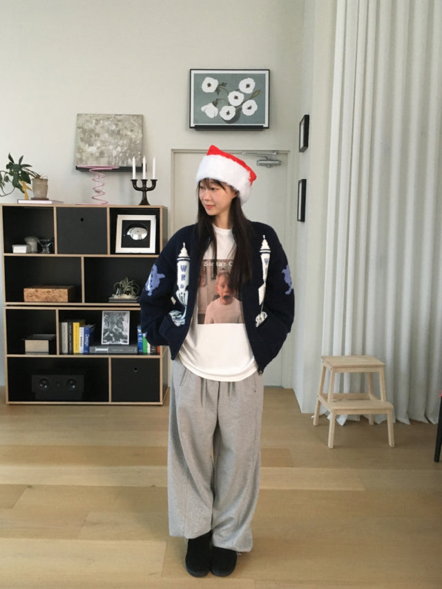 Unisex圖案針織外套