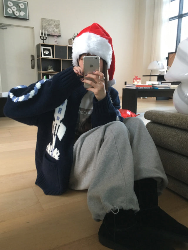 Unisex圖案針織外套