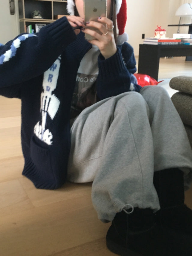 Unisex圖案針織外套