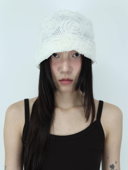 紗感花層次細節針織帽