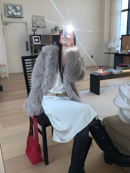 極美雙層透細節綁帶連身裙