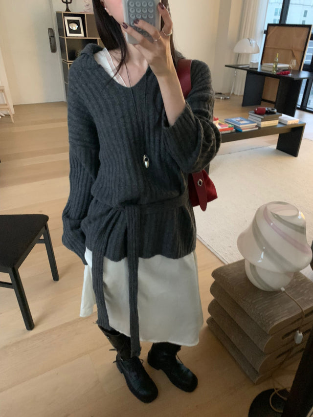 極美雙層透細節綁帶連身裙