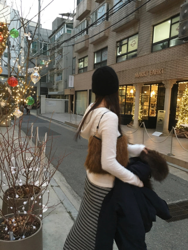 撞色條紋反折垂帶及踝裙