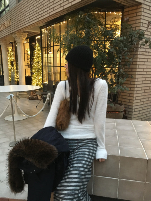 撞色條紋反折垂帶及踝裙