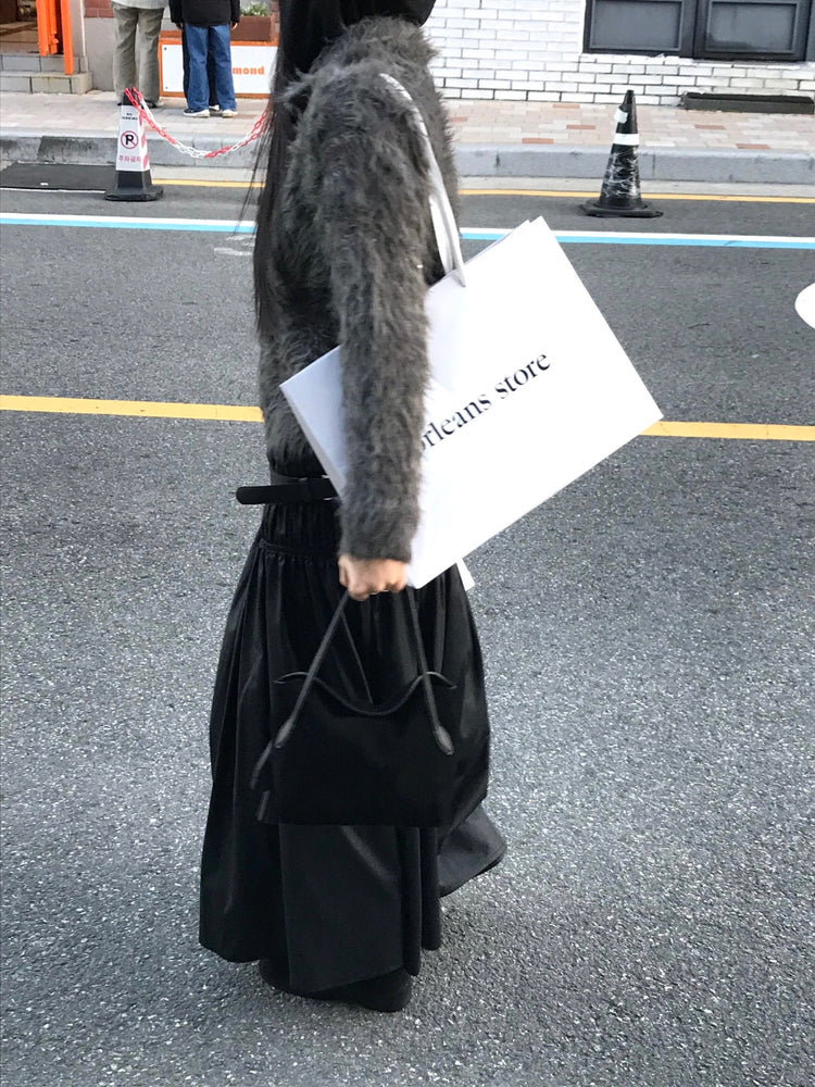 混色翻領排鈕毛絨外套