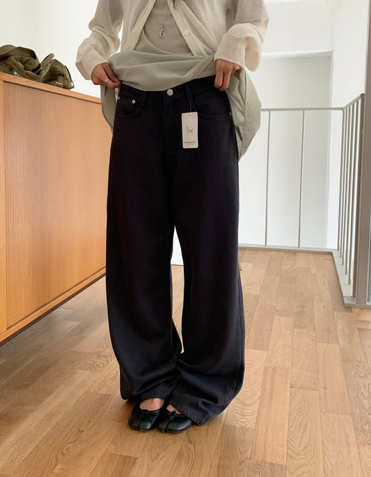 基礎美色垂感細節直褲