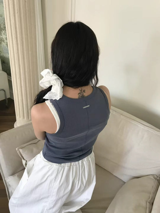 前後兩穿金屬細節背心