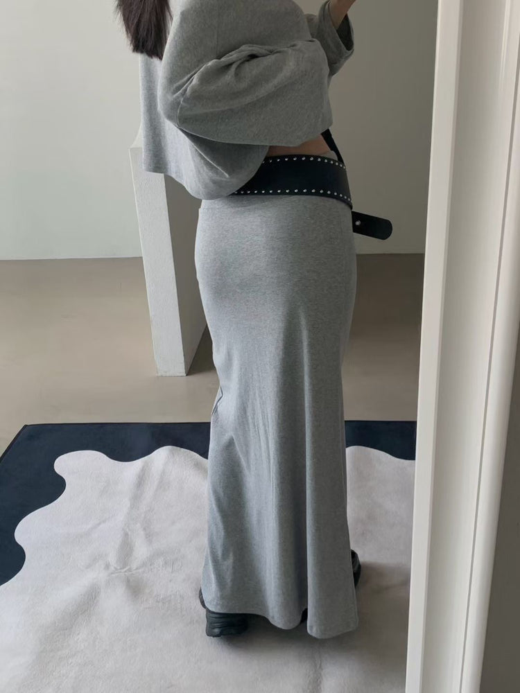 美肩船領短版美臀直裙套裝