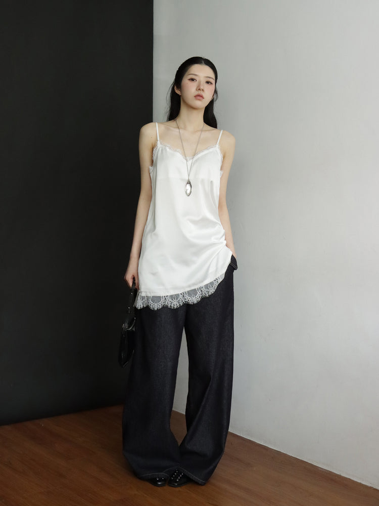 💗7th ANN.💗高質蕾絲邊光澤感連身裙