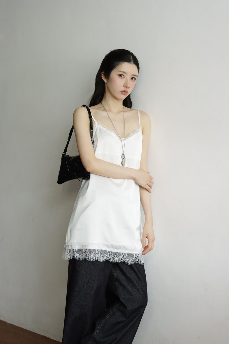 💗7th ANN.💗高質蕾絲邊光澤感連身裙