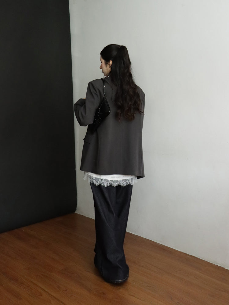 💗7th ANN.💗高質蕾絲邊光澤感連身裙