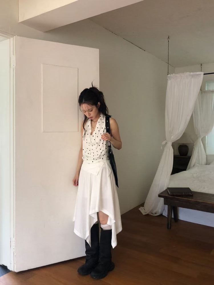 不對稱下擺設計感半裙