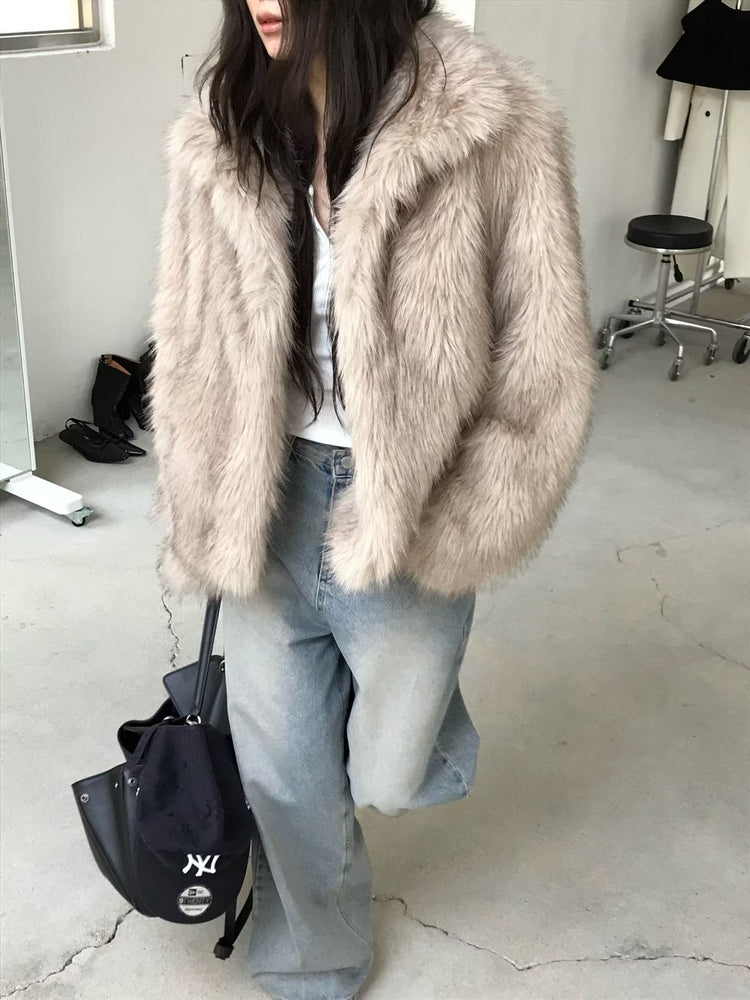 (現)高質仿皮草毛毛外套(可企領)
