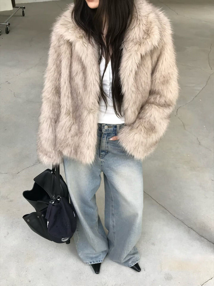 (現)高質仿皮草毛毛外套(可企領)