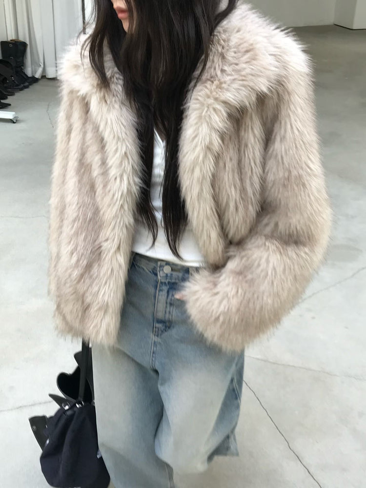 (現)高質仿皮草毛毛外套(可企領)