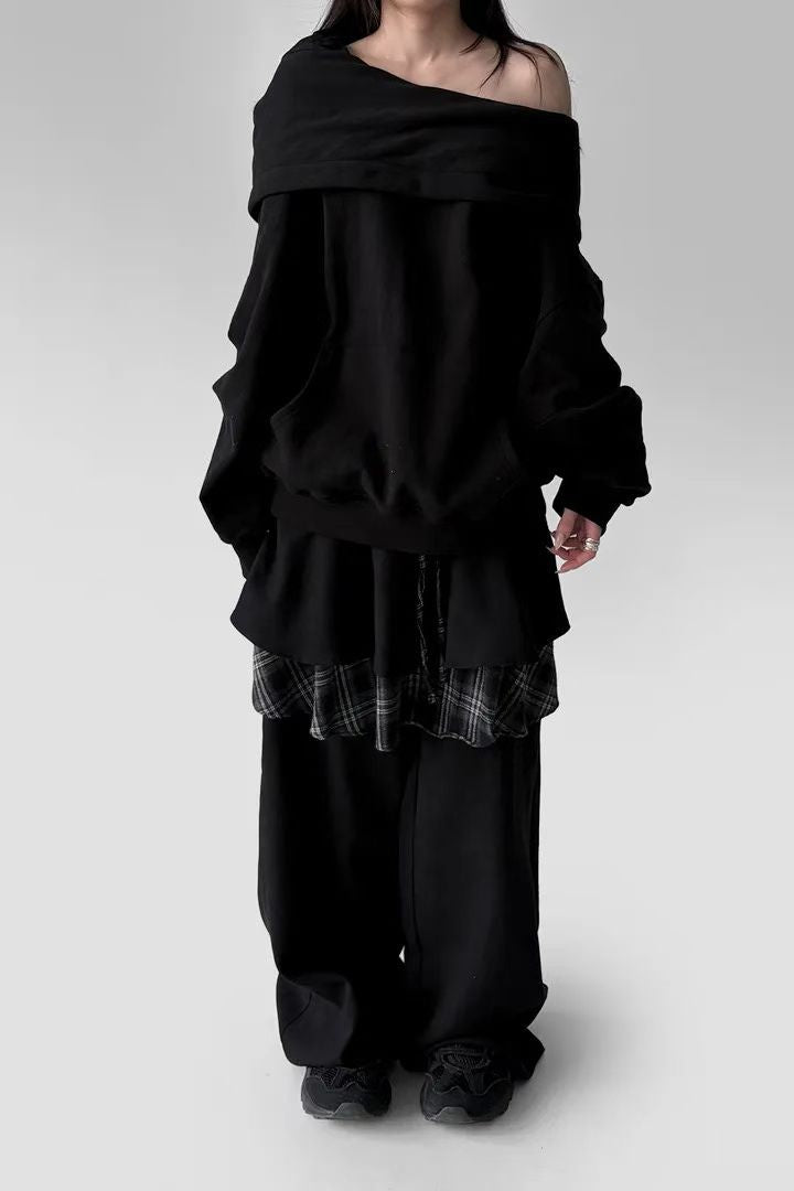 FW美肩垂領連帽衛衣