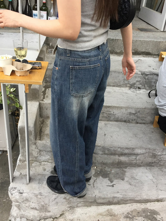 美刷色基礎男友牛仔褲