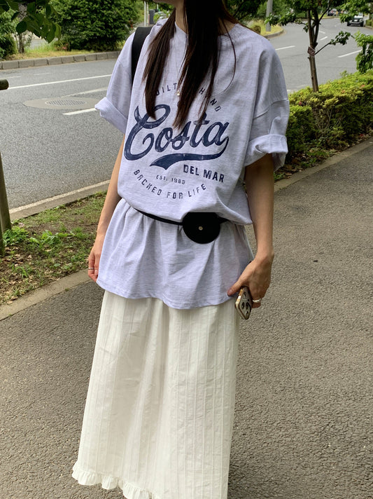 復古圖案休閒oversize t