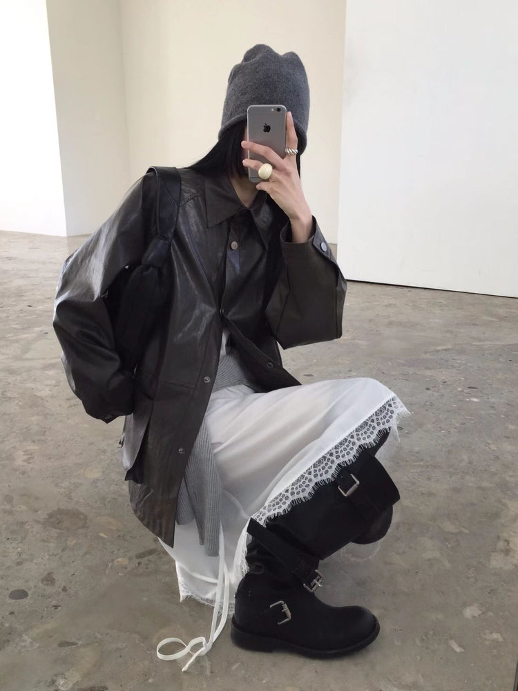 高級V領蕾絲邊綁帶細節連身裙