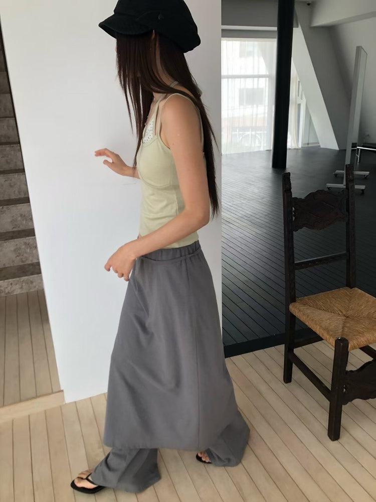 小碎花胸壓線細節雙層背心