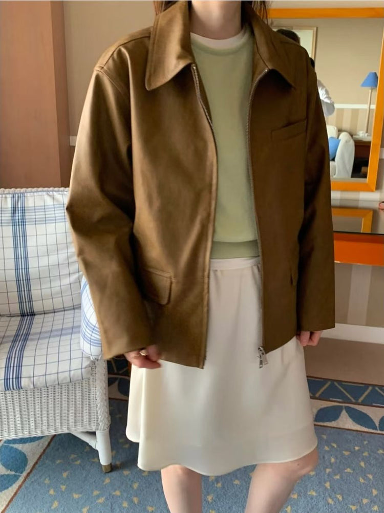 霧光澤紋理短裙