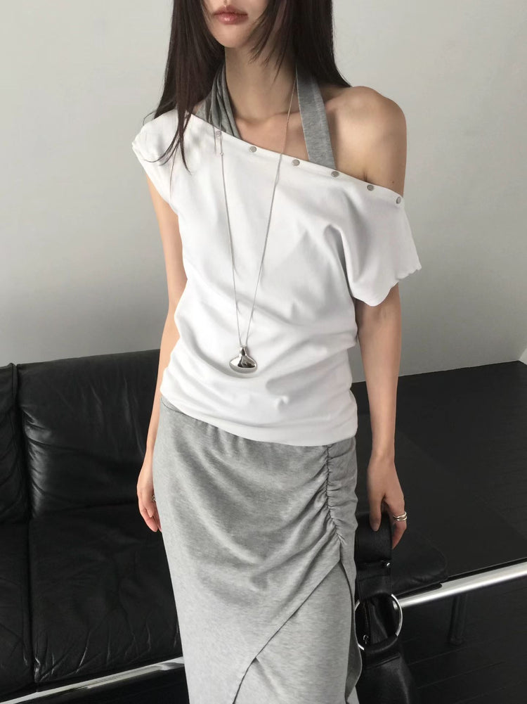 美肩鉚釘細節上衣