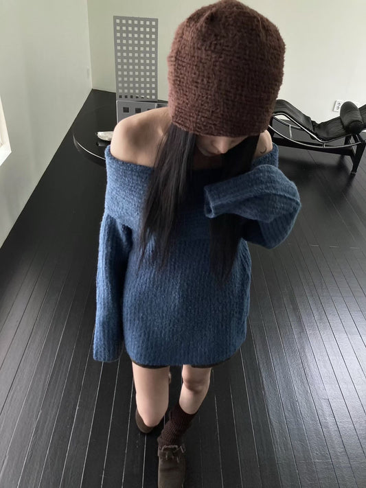 美肩圈毛質感針織毛衣