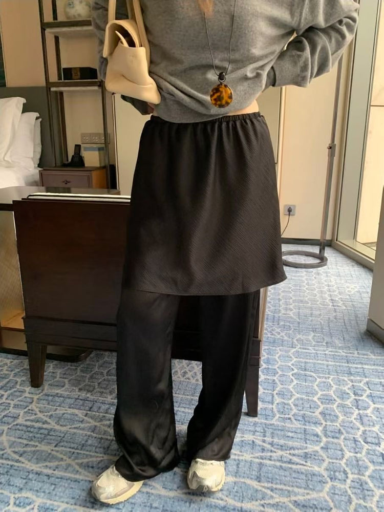 霧光澤紋理短裙