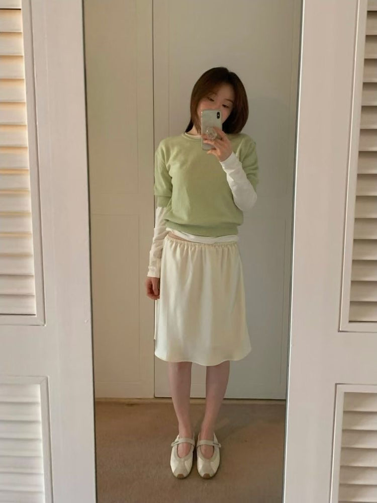 霧光澤紋理短裙