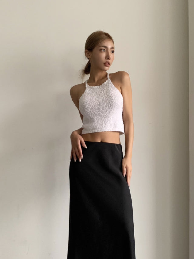 (現)微光澤細節魚尾半裙