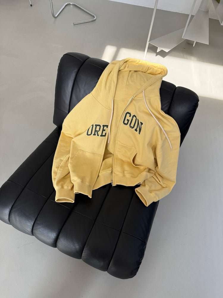 美色做舊字母連帽外套