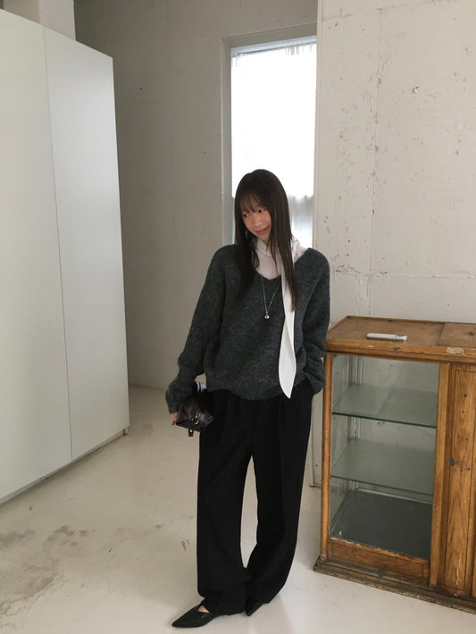 霧光垂帶領巾細節襯衫